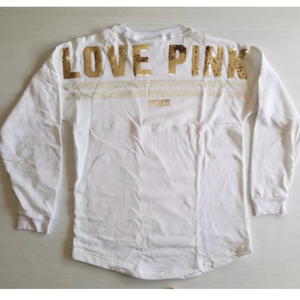 VS PINK XS,M,L BLING SEQUIN PULLOVER SWEATSHIRT